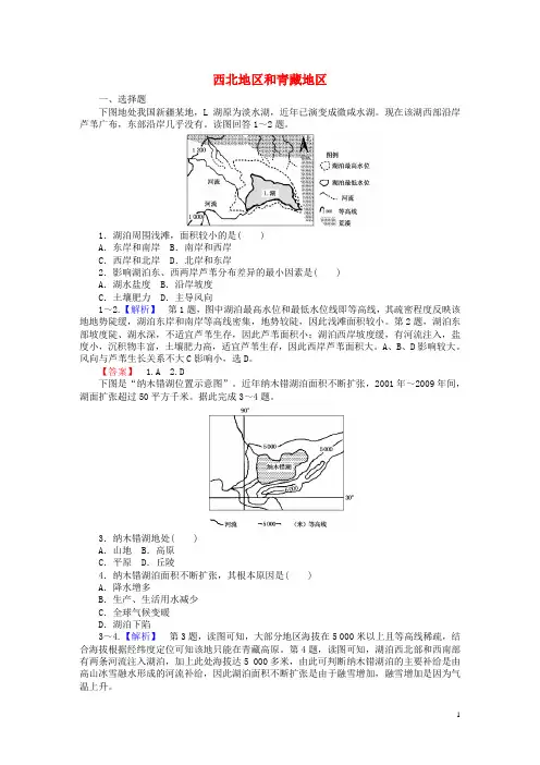 高考地理一轮复习区域地理第章中国地理第节西北地区和青藏地区课时作业-课件