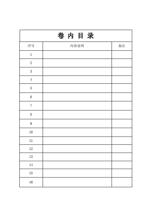 档案卷内目录表