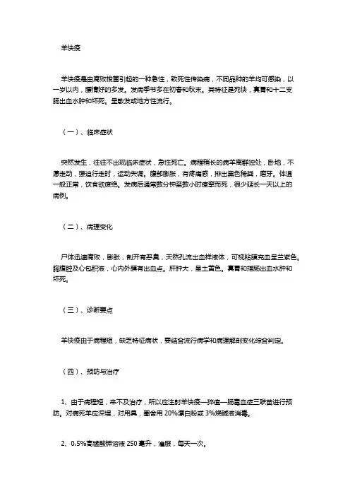 羊常见疾病及治疗