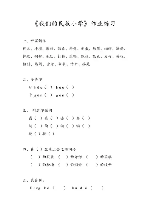 我们的民族小学(练习题)