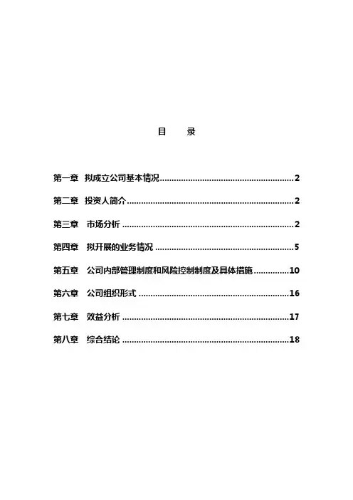 【精品】担保公司可行性研究报告