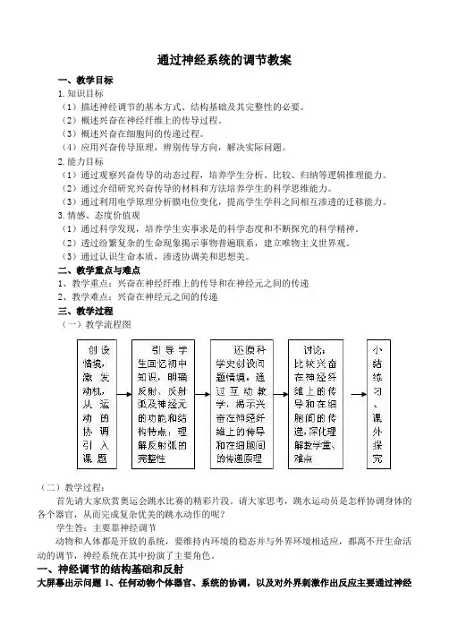 通过神经系统的调节教学设计B5