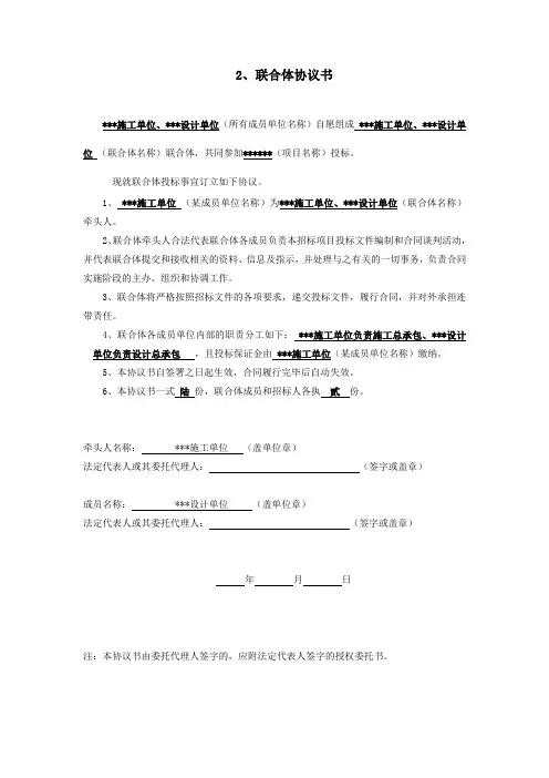 施工设计联合体协议书