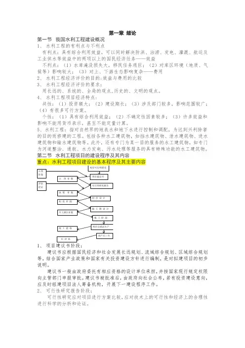 水利工程经济学复习资料总结