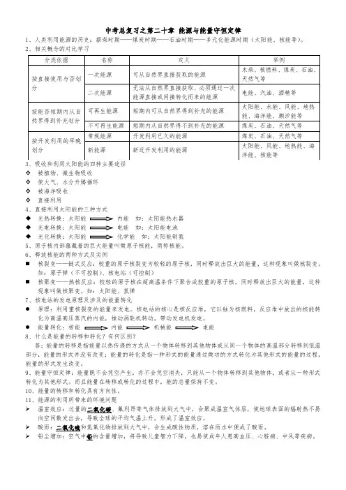 九年级物理第二十章知识归纳