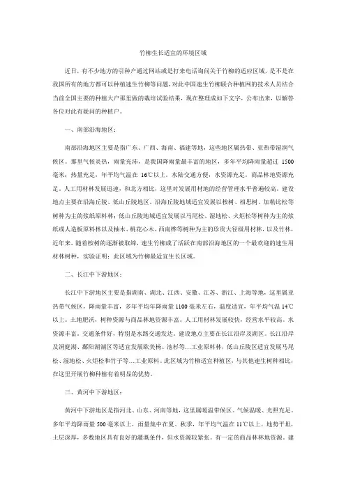 竹柳生长适宜的环境区域