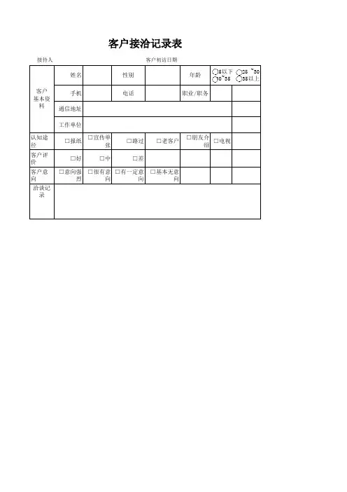 文件26 客户接洽记录表