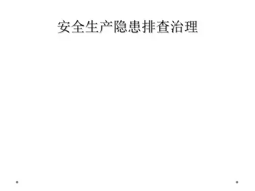 安全生产隐患排查治理