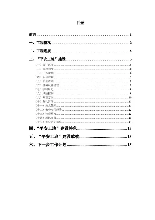 “平安工地”验收汇报