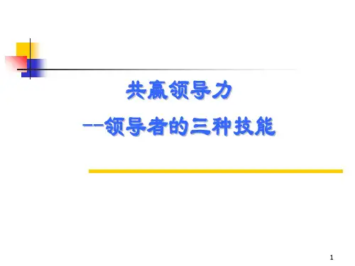 共赢领导力领导者的三种技能.ppt