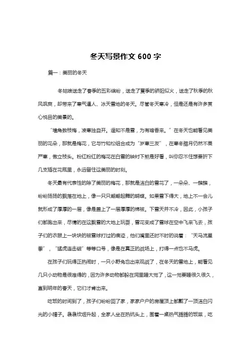 冬天写景作文600字