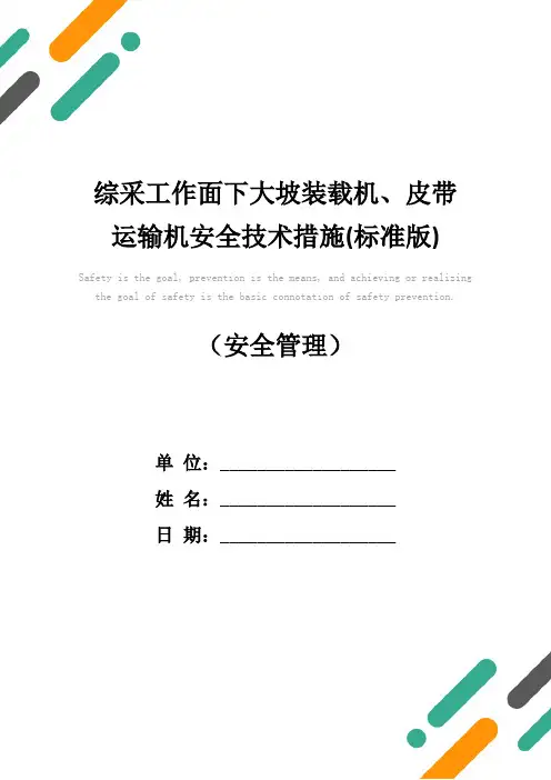 综采工作面下大坡装载机、皮带运输机安全技术措施(标准版)
