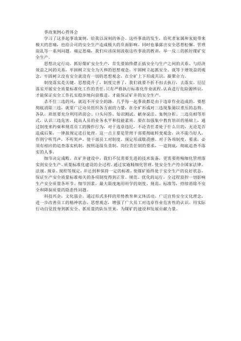 事故案例心得体会