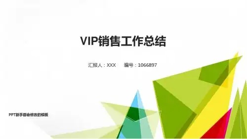 【精品易修改PPT】新VIP销售2017年终个人工作总结述职报告与2018年工作计划模板PPT