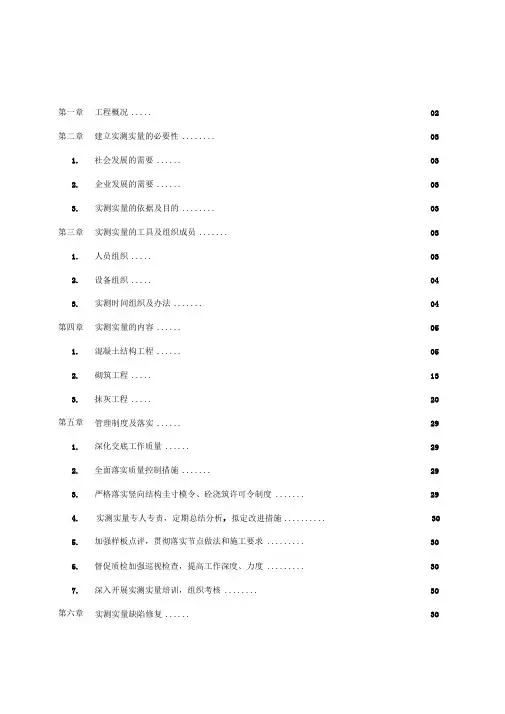 实测实量专项方案