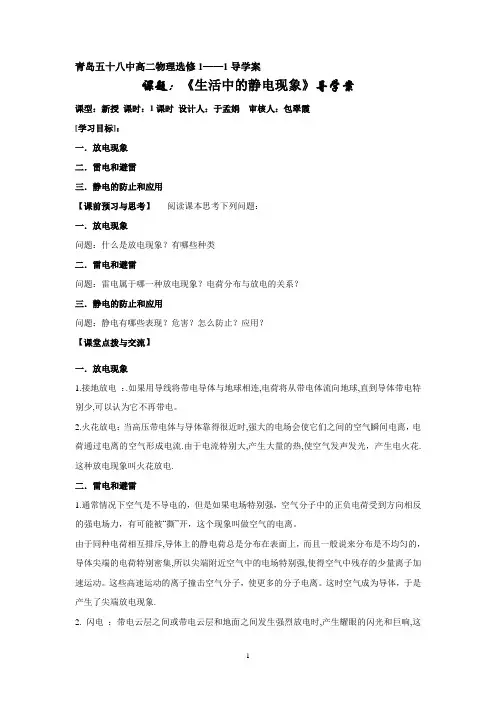 1.3生活中的静电现象
