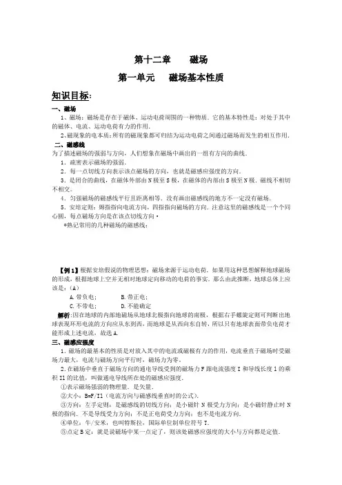 磁场 知识点 例题详解
