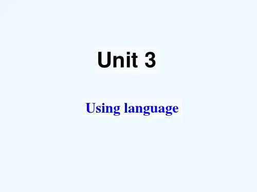 高中英语Unit3TraveljournalUsinglanguage课件新人教版必修1