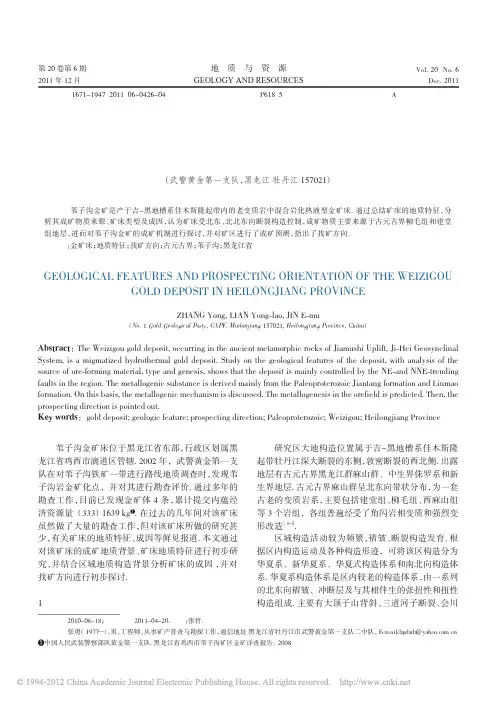 黑龙江省鸡西市苇子沟金矿床地质特征及找矿方向