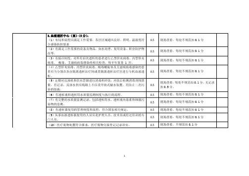 二级以上医院感染管理综合评价标准(血液透析中心)
