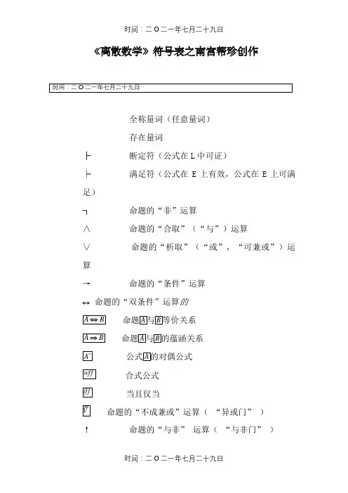 《离散数学》符号表 2