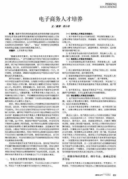 电子商务人才培养