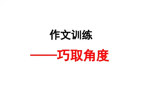 作文指导:巧选角度