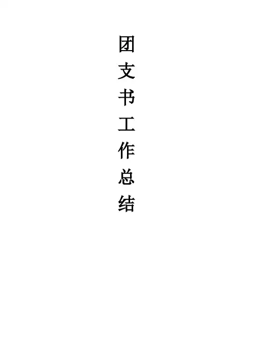 大一团支书 个人工作总结