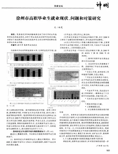 徐州市高职毕业生就业现状、问题和对策研究