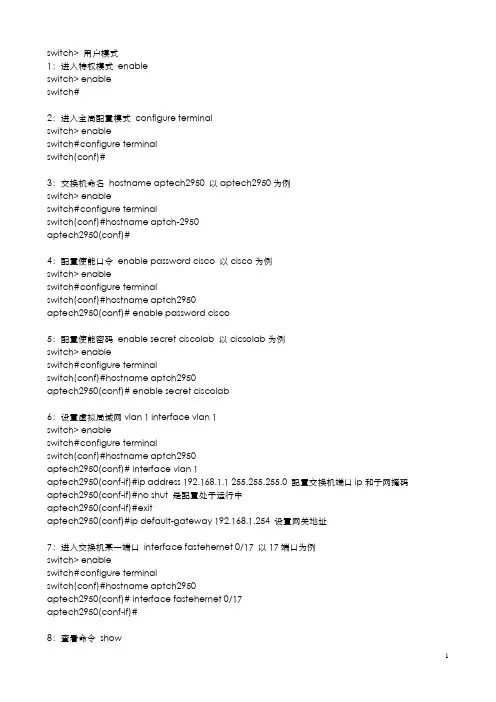 cisco交换机配置命令