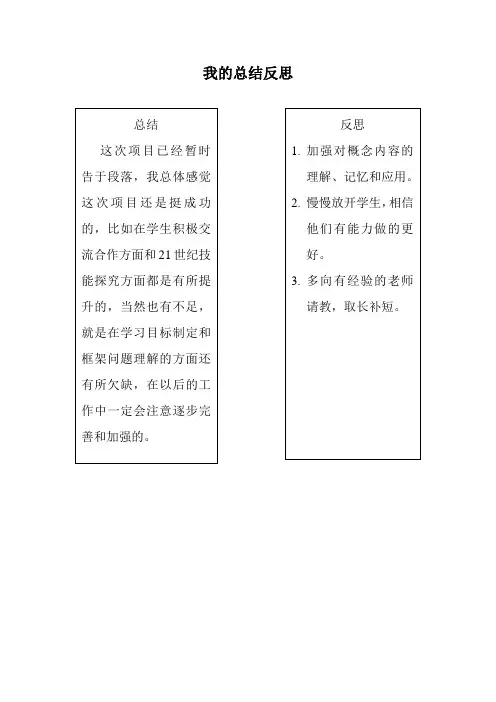 我的总结反思(2)