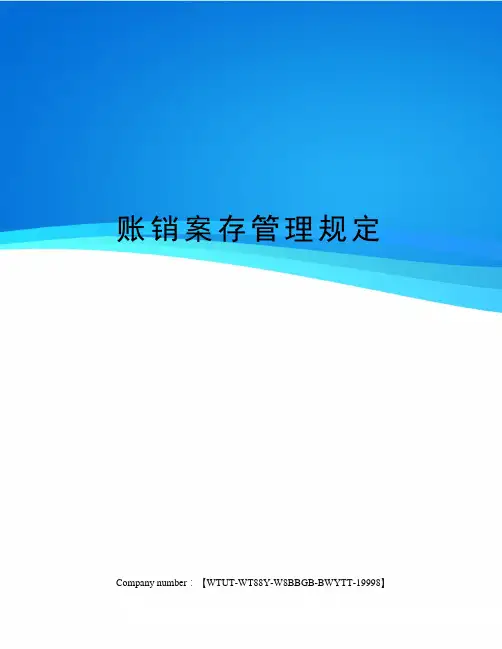 账销案存管理规定