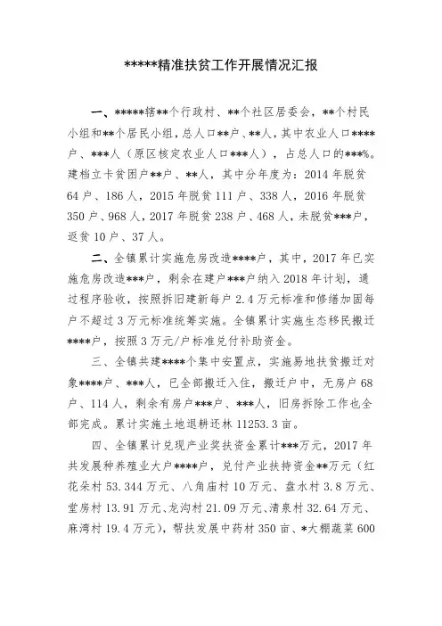 2017年精准扶贫工作开展情况汇报00