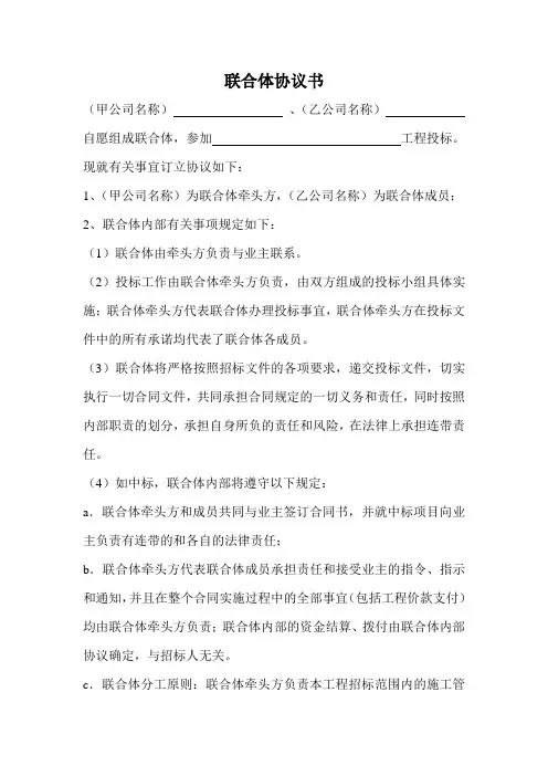 联合体协议书 2