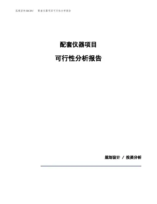 配套仪器项目可行性分析报告(模板参考范文)