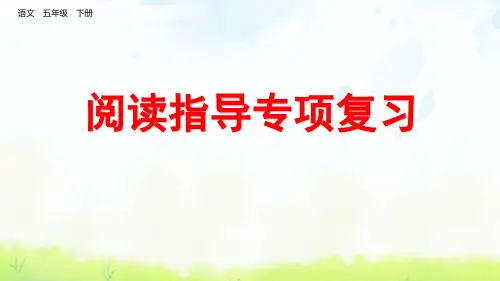 统编版五年级语文下册优质课件阅读指导专项 (共40张) 