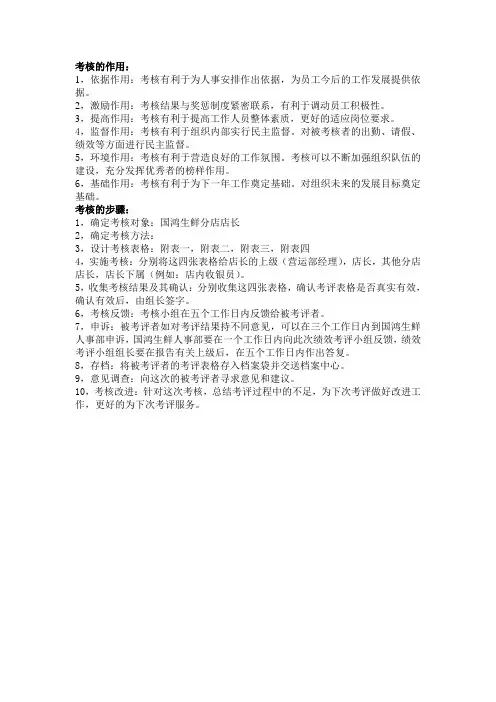 考核的作用