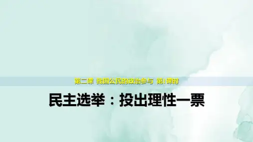 人教版高中政治必修2精品课件5：2.1 民主选举：投出理性一票