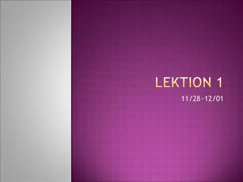 Lektion 1