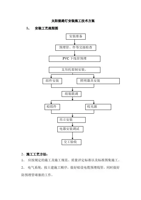 太阳能路灯安装施工技术方案