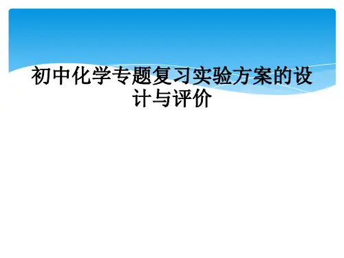 初中化学专题复习实验方案的设计与评价