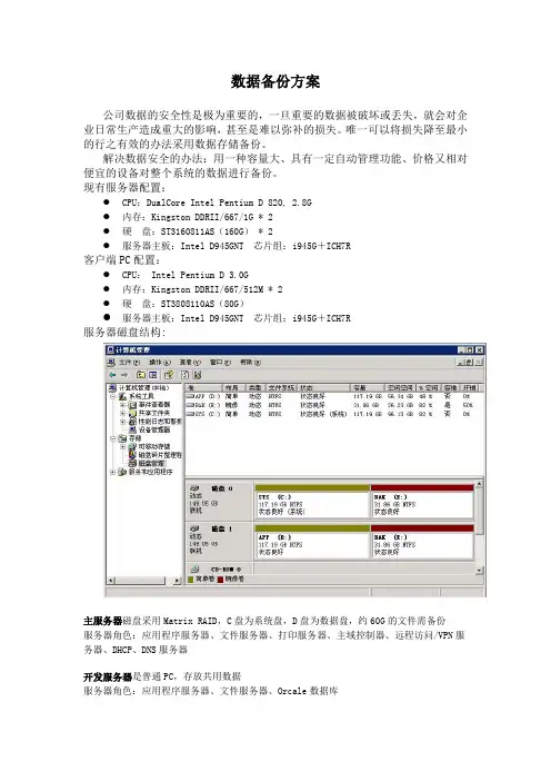 企业服务器数据备份方案