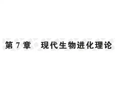 生物必修二 第七章 现代生物进化理论