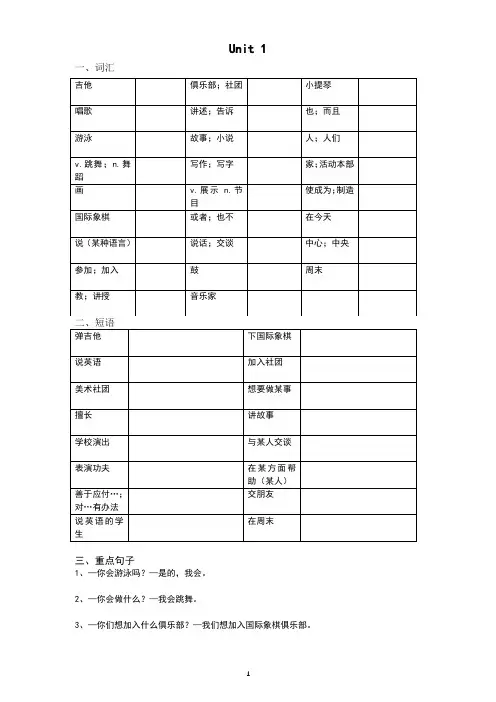 (完整版)英语七年级下册词汇短语句子检测