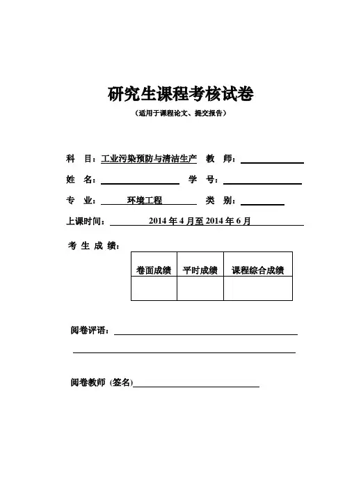 清洁生产的研究进展及应用实践