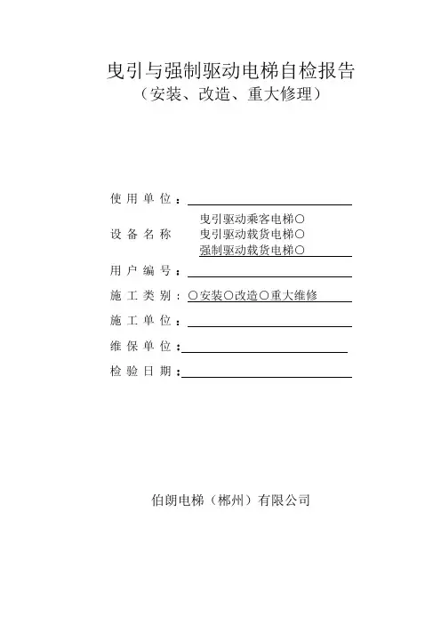 2018年直梯自检报告