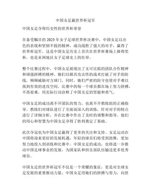 中国女足赢世界杯冠军