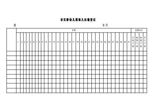 幼儿园常用表格