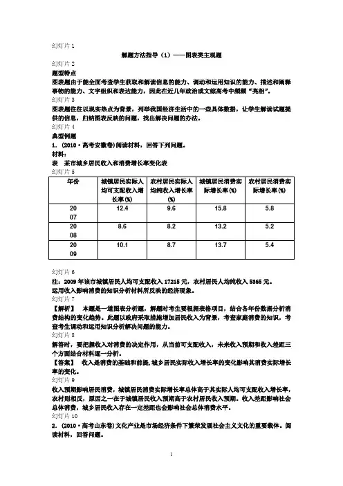 高中政治解题方式图表类主观题1