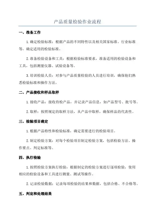 产品质量检验作业流程